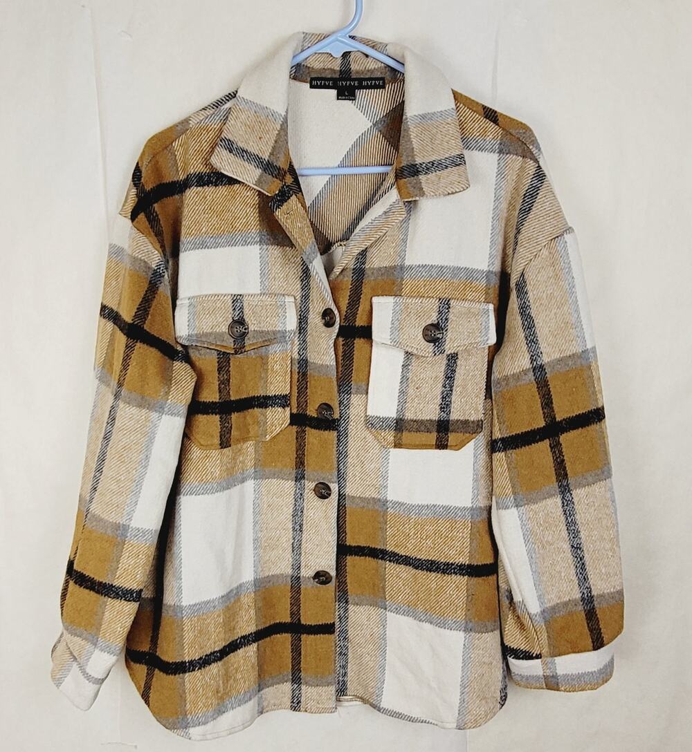 Hyfve Hyfve Hyfve brown plaid flannel chore jacket Size large Gorpcore Ranch